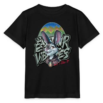 Lapin de Pâques Pâques printemps sentiments Graffiti cadeau - T-shirt bio MINI CREATOR Stanley/Stella Enfant - noir - Devant - Mikhail (115cm)
