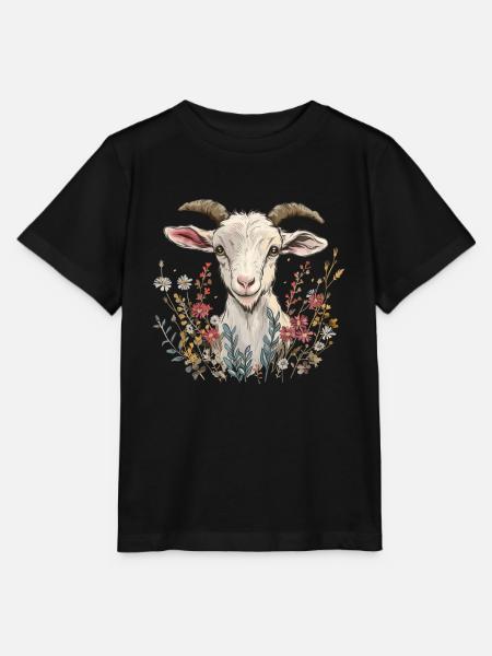 Ziege Blumen Geschenk - Stanley/Stella Kinder T-Shirt MINI CREATOR - Schwarz