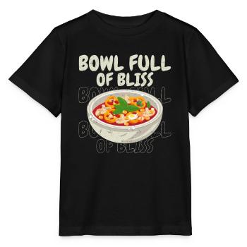 Bol plein de bonheur repas nourriture bol de soupe - T-shirt bio MINI CREATOR Stanley/Stella Enfant - noir - Devant - Mikhail (115cm)