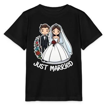 Just Married - Zur Hochzeit - Stanley/Stella Kinder T-Shirt MINI CREATOR  - Schwarz - Vorne - Mikhail (115cm)