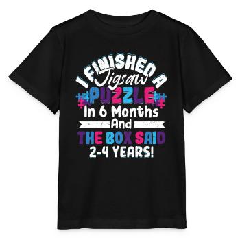 J’ai terminé une pièce de résolution de puzzle - T-shirt bio MINI CREATOR Stanley/Stella Enfant - noir - Devant - Mikhail (115cm)