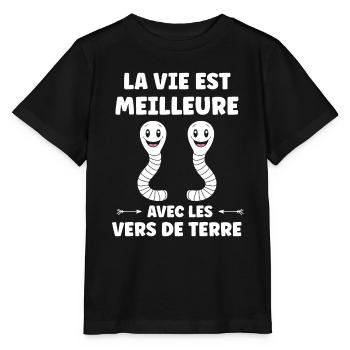 Humour ver de terre - T-shirt bio MINI CREATOR Stanley/Stella Enfant - noir - Devant - Mikhail (115cm)