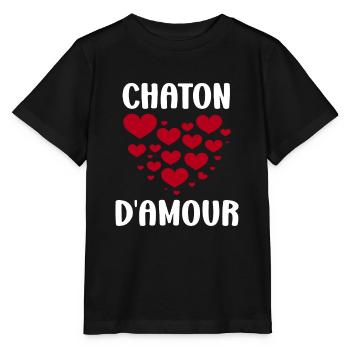 Chaton - T-shirt bio MINI CREATOR Stanley/Stella Enfant - noir - Devant - Mikhail (115cm)