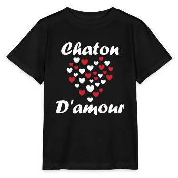 Chaton - T-shirt bio MINI CREATOR Stanley/Stella Enfant - noir - Devant - Mikhail (115cm)