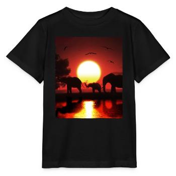Elephant Wildlife - Stanley/Stella Kinder T-Shirt MINI CREATOR  - Schwarz - Vorne - Mikhail (115cm)