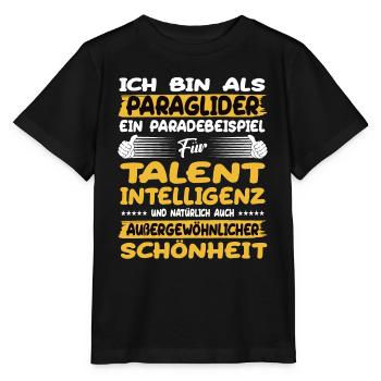 Paraglider: a prime example of paragliding - Stanley/Stella MINI CREATOR Kids’ T-Shirt - black - Front - Mikhail (115cm)