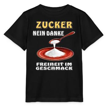 ZUCKER NEIN DANKE FREIHEIT IM GESCHMACK - Stanley/Stella Kinder T-Shirt MINI CREATOR  - Schwarz - Vorne - Mikhail (115cm)