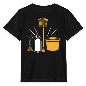 Humour faire le ménage - T-shirt bio MINI CREATOR Stanley/Stella Enfant - noir - Devant - Mikhail (115cm)