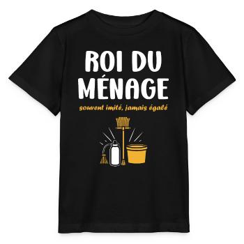 Humour faire le ménage - T-shirt bio MINI CREATOR Stanley/Stella Enfant - noir - Devant - Mikhail (115cm)
