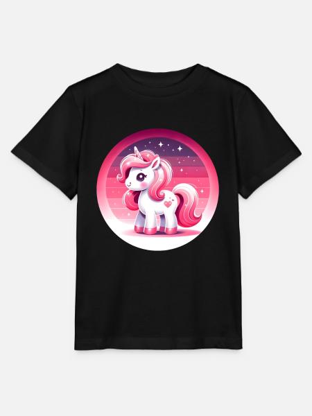 Einhorn in rosa Comicstyle - Stanley/Stella Kinder T-Shirt MINI CREATOR  - Schwarz