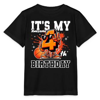 It's My Birthday Boy 4th Basketball B day Gift - Stanley/Stella Kinder T-Shirt MINI CREATOR  - Schwarz - Vorne - Mikhail (115cm)