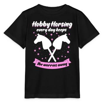 Hobby Horsing with Hobby Horse - Stanley/Stella MINI CREATOR Kids’ T-Shirt - black - Front - Mikhail (115cm)