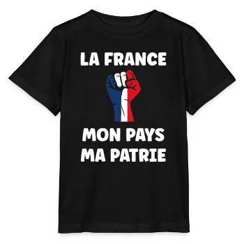Patriot Frankreich Mein Vaterland Mein Vaterland - Stanley/Stella Kinder T-Shirt MINI CREATOR  - Schwarz - Vorne - Mikhail (115cm)