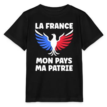Patriot Frankreich Meine Mapys Meine Heimat - Stanley/Stella Kinder T-Shirt MINI CREATOR  - Schwarz - Vorne - Mikhail (115cm)