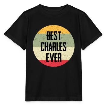 Best Charles Ever - Stanley/Stella Kinder T-Shirt MINI CREATOR  - Schwarz - Vorne - Mikhail (115cm)