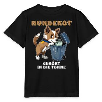 LES EXCRÉMENTS DE CHIEN DOIVENT ÊTRE JETÉS À LA POUBELLE - T-shirt bio MINI CREATOR Stanley/Stella Enfant - noir - Devant - Mikhail (115cm)
