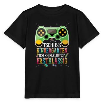 Bye bye kindergarten I'm playing first class now - Stanley/Stella MINI CREATOR Kids’ T-Shirt - black - Front - Mikhail (115cm)