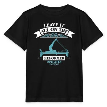 Laissez tout sur le motif Reformer Pilates - T-shirt bio MINI CREATOR Stanley/Stella Enfant - noir - Devant - Mikhail (115cm)