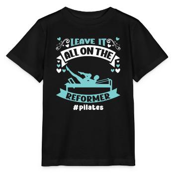 Laissez tout sur le motif Reformer Pilates - T-shirt bio MINI CREATOR Stanley/Stella Enfant - noir - Devant - Mikhail (115cm)