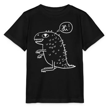 Dino blanc - T-shirt bio MINI CREATOR Stanley/Stella Enfant - noir - Devant - Mikhail (115cm)
