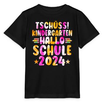 Tschüss Kindergarten Hallo Schule Kita Abgänger - Stanley/Stella Kinder T-Shirt MINI CREATOR  - Schwarz - Vorne - Mikhail (115cm)
