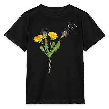 Pissenlits, Pissenlits, Papillons - T-shirt bio MINI CREATOR Stanley/Stella Enfant - noir - Devant - Mikhail (115cm)