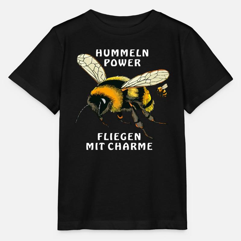 HUMMELNPOWER FLIEGEN MIT CHARME - Stanley/Stella Kinder T-Shirt MINI CREATOR  - Schwarz