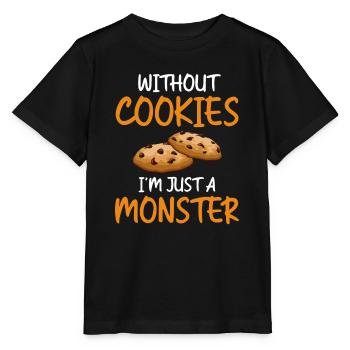 Sans cookies, je ne suis qu’un Monster funny Cookie - T-shirt bio MINI CREATOR Stanley/Stella Enfant - noir - Devant - Mikhail (115cm)