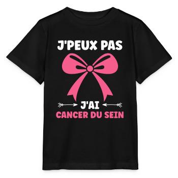 Sensibilisation cancer du sein - T-shirt bio MINI CREATOR Stanley/Stella Enfant - noir - Devant - Mikhail (115cm)