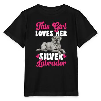 Silver Labrador Retriever Silver Lab - Stanley/Stella MINI CREATOR Kids’ T-Shirt - black - Front - Mikhail (115cm)