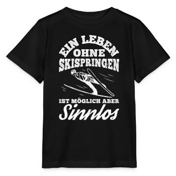 Une vie sans saut à ski, c’est possible, mais ça ne sert à rien - T-shirt bio MINI CREATOR Stanley/Stella Enfant - noir - Devant - Mikhail (115cm)