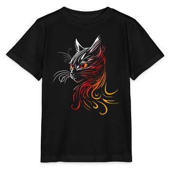 Chat à tête de chat - T-shirt bio MINI CREATOR Stanley/Stella Enfant - noir - Devant - Mikhail (115cm)