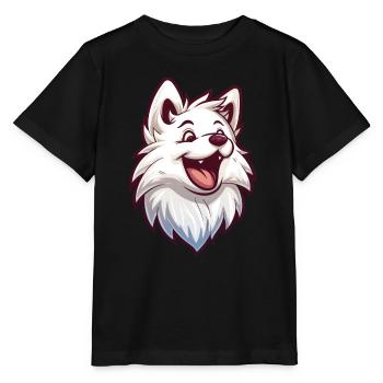 Spitz du Japon | Spitz japonais | Illustration de dessin animé - T-shirt bio MINI CREATOR Stanley/Stella Enfant - noir - Devant - Mikhail (115cm)