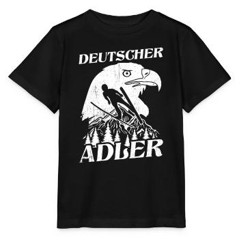 Skispringen Adler Skifliegen Wintersport Skispring - Stanley/Stella Kinder T-Shirt MINI CREATOR  - Schwarz - Vorne - Mikhail (115cm)
