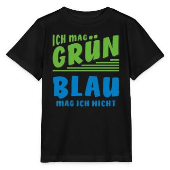 ICH MAG GRÜN BLAU MAG ICH NICHT - Stanley/Stella Kinder T-Shirt MINI CREATOR  - Schwarz - Vorne - Mikhail (115cm)