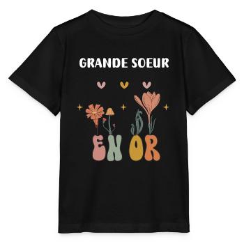 Big Sister Gold Bohemian Flowers - Stanley/Stella MINI CREATOR Kids’ T-Shirt - black - Front - Mikhail (115cm)