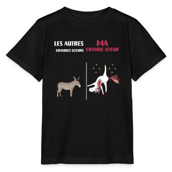 Big Sister Unicorn Funny Humor - Stanley/Stella MINI CREATOR Kids’ T-Shirt - black - Front - Mikhail (115cm)
