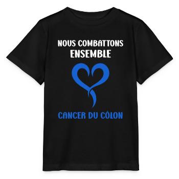 Sensibilisation au cancer du côlon - T-shirt bio MINI CREATOR Stanley/Stella Enfant - noir - Devant - Mikhail (115cm)