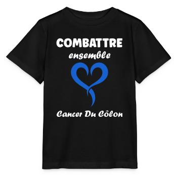 Sensibilisation au cancer du côlon - T-shirt bio MINI CREATOR Stanley/Stella Enfant - noir - Devant - Mikhail (115cm)