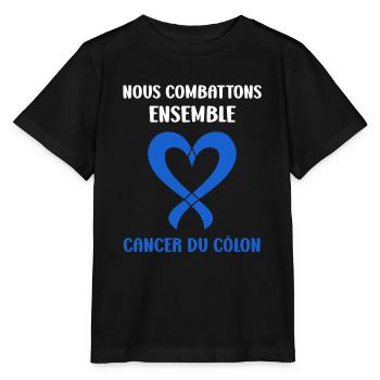 Sensibilisation au cancer du côlon - T-shirt bio MINI CREATOR Stanley/Stella Enfant - noir - Devant - Mikhail (115cm)