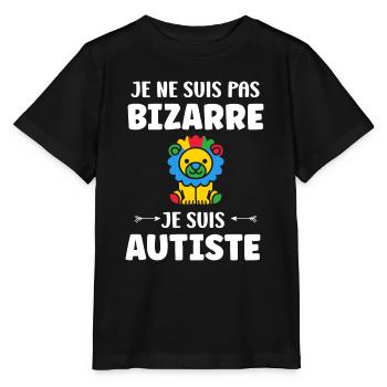 Je ne suis pas bizarre je suis autiste - T-shirt bio MINI CREATOR Stanley/Stella Enfant - noir - Devant - Mikhail (115cm)