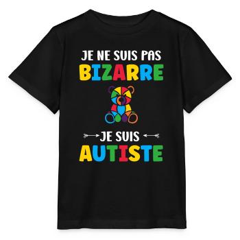 Je ne suis pas bizarre je suis autiste - T-shirt bio MINI CREATOR Stanley/Stella Enfant - noir - Devant - Mikhail (115cm)
