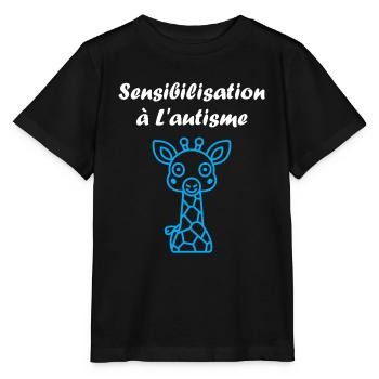 Animal Sensibilisation à l'autisme - T-shirt bio MINI CREATOR Stanley/Stella Enfant - noir - Devant - Mikhail (115cm)