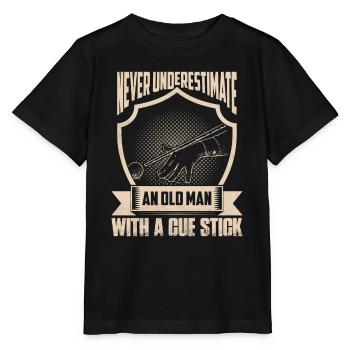 An Old Man With A Cue Stick Billard Pool Billiard - Stanley/Stella Kinder T-Shirt MINI CREATOR  - Schwarz - Vorne - Mikhail (115cm)