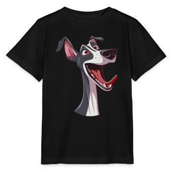 Lévrier | Lévrier | Illustration de dessin animé - T-shirt bio MINI CREATOR Stanley/Stella Enfant - noir - Devant - Mikhail (115cm)