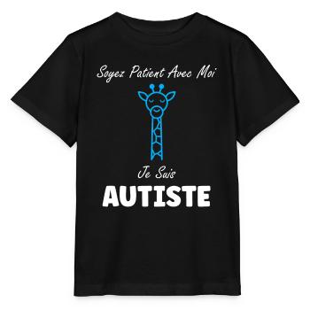 sensibilisation à l'autisme autiste - T-shirt bio MINI CREATOR Stanley/Stella Enfant - noir - Devant - Mikhail (115cm)