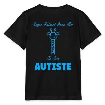 sensibilisation à l'autisme autiste - T-shirt bio MINI CREATOR Stanley/Stella Enfant - noir - Devant - Mikhail (115cm)