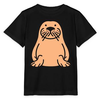 Walross - Stanley/Stella Kinder T-Shirt MINI CREATOR  - Schwarz - Vorne - Mikhail (115cm)