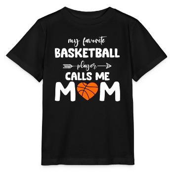 Mein Lieblings-Basketballspieler nennt mich Mama - Stanley/Stella Kinder T-Shirt MINI CREATOR  - Schwarz - Vorne - Mikhail (115cm)