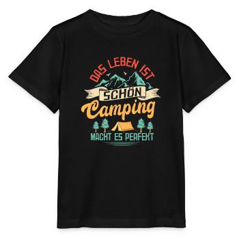Life Is Beautiful - Camping Makes It Perfect Cam - Stanley/Stella MINI CREATOR Kids’ T-Shirt - black - Front - Mikhail (115cm)